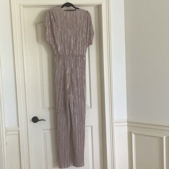 Anthropologie Porridge Metallic Pleated Jumpsuit - Picture 5 of 7